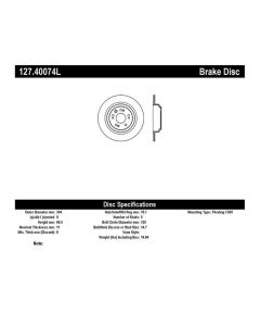 StopTech Sport Drilled/Slotted Brake Rotor Rear Left Acura TL Rear Left 2009-2014- STOP-127.40074L