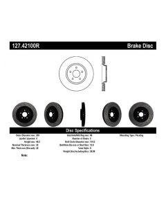 StopTech Sport Drilled/Slotted Brake Rotor Front Right- STOP-127.42100R
