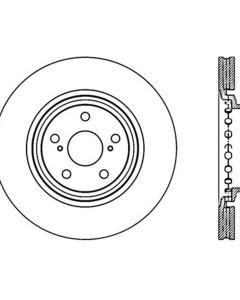 StopTech Sport Drilled/Slotted Brake Rotor Front Right- 127.44158R