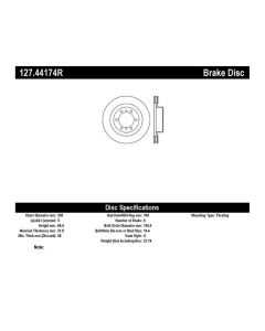StopTech Sport Drilled/Slotted Brake Rotor Front Right- STOP-127.44174R