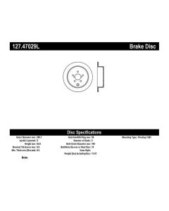 StopTech Sport Drilled/Slotted Brake Rotor Rear Left Subaru Rear Left- STOP-127.47029L