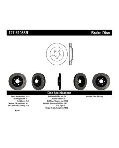 StopTech Sport Drilled/Slotted Brake Rotor Front Right Ford Mustang Front Right 2005-2012- STOP-127.