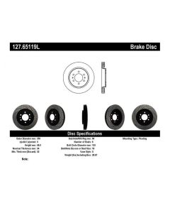 StopTech Sport Drilled/Slotted Brake Rotor Front Left- STOP-127.65119L