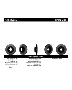 StopTech Sport Cryo Cross Drilled Brake Rotor Rear Right BMW Front Left- STOP-128.34093L
