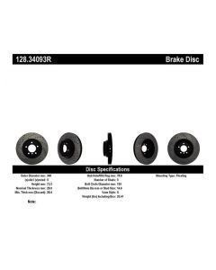 StopTech Sport Cryo Cross Drilled Brake Rotor Rear Left BMW Front Right- STOP-128.34093R