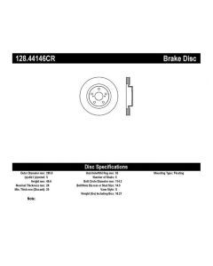 StopTech Sport Cryo Cross Drilled Brake Rotor, Front Right Front Right