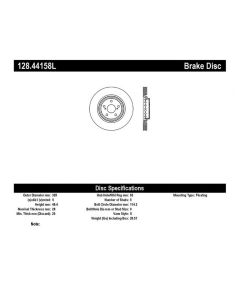 StopTech Sport Cross Drilled Brake Rotor Front Left- 128.44158L