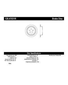 StopTech Sport Cross Drilled Brake Rotor Rear Right- 128.47031R