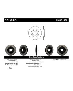 StopTech Sport Cross Drilled Brake Rotor Rear Left Ford Mustang Rear Left 2005-2012- STOP-128.61087L