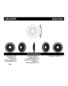 StopTech Sport Cross Drilled Brake Rotor Rear Right Ford Mustang Rear Right 2005-2012- STOP-128.6108