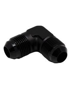 DeatschWerks 8AN Male Flare to 8AN Male Flare 90-Degree Fitting - Anodized Matte Black - 6-02-0208-B