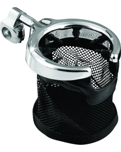 Chrome Drink Holder with Basket - 1-1/4in Mount