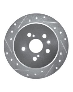 R1 88-91 Toyota Camry Rear Left Drilled & Slotted Silver Brake Rotor - 631-76038L