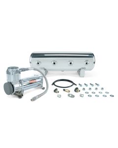 Air Lift 2.5 Gal. Polished Tank w/ Viair 444c Chrome Compressor (Incl. Fittings & Mounting Hardware) - 27801