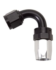 Russell Performance -8 AN Black/Silver 120 Degree Tight Radius Full Flow Swivel Hose End - 613413