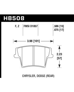 Hawk 05-10 Chrysler 300 (except SRT8) / 08-10 Dodge Challenger SE/RT HPS 5.0 Brake Pads - HB508B.675
