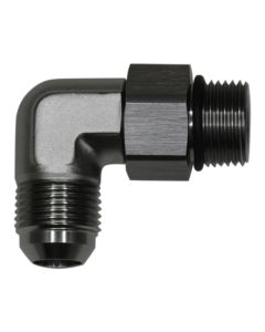 DeatschWerks 10AN ORB Male Swivel to 10AN Male Flare 90-Degree Fitting - Anodized Titanium - 6-02-0412