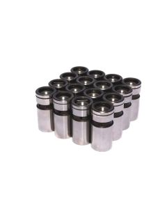 COMP Cams Hydraulic Roller Lifters for Chevrolet Small Block V8 1957-1986, Steel Construction, Chrome Finish, Standard Size, Solid Body - 822-16