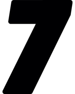 Hardline Dirt Digits 3pk 7 in. - High Gloss Number 7 - Black - DD73B-7