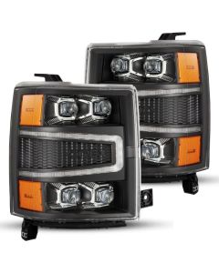 AlphaRex 04-15 Chevy 1500HD NOVA-Series LED Proj Headlights Black w/Activ Light/Seq Signal & SB DRL - 880239