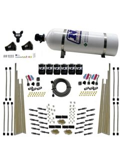Nitrous Express 8 Cyl Dry Direct Port Three Stage 6 Solenoids Nitrous Kit (200-600HP) w/15lb Bottle - 93206-15