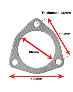 A'PEXi Exhaust Gasket (Three Bolt) - Replacement - PCD90-95 65.5mm (Honda FL5)