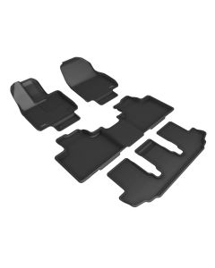 3D MAXider 20-23 Toyota Highlander Hybrid Kagu Black Floor Mat - Row 1/2/3 - L1TY27901509