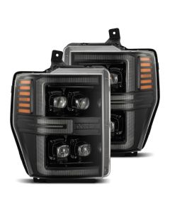 AlphaRex 08-10 Ford F250-550 NOVA-Series LED Projector Headlights Alpha-Blk w/Activ Light/Seq Signal - 880311