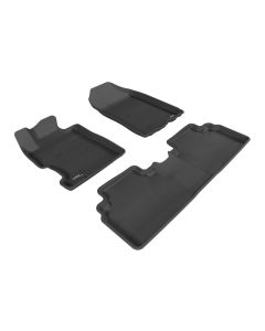 3D MAXpider 2006-2011 Honda Civic Sedan Kagu 1st & 2nd Row Floormat - Black - L1HD01201509