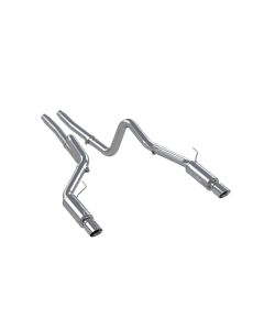MBRP T409 Stainless Steel 3" Catback Dual Split Rear Race Version w/ 4" Tips Ford Mustang GT | Shelb - S7270409