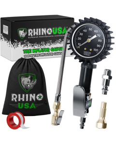 Rhino USA 100 Psi Analog Tire Inflator Gauge - RGAUGE-0100