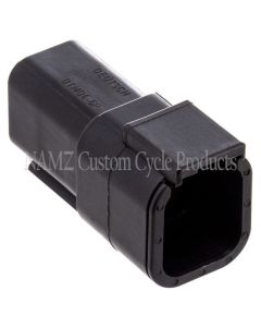 NAMZ Deutsch DTM 6-Position Receptacle w/6 Stamped Terminals & Wedgelock - Black (HD 74106-98BK) - MDR-6B