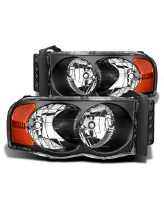 Raxiom 02-05 Dodge RAM 1500 Crystal Headlights- Black Housing (Clear Lens) - R110143