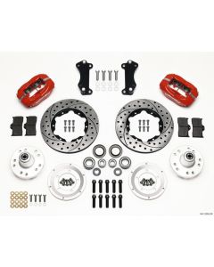 Wilwood Forged Dynalite Front Kit 11.00in Drill-Red Heidts Tri -5 2 inch Drop Spindle - 140-12305-DR