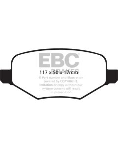 EBC 11-14 Ford Edge 2.0 Turbo Greenstuff Rear Brake Pads - DP21826