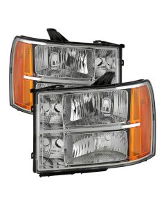 xTune GMC Sierra 07-13 Crystal Headlights Chrome HD-JH-GSIE07-AM-C - 9034756