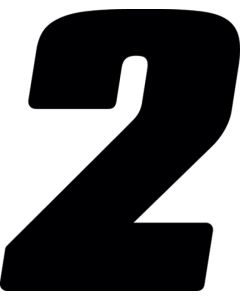 Hardline Dirt Digits 3pk 4 in. - High Gloss Number 2 - Black - DD43B-2