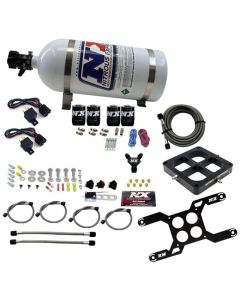 Nitrous Express Dominator Dual Stage Billet Crossbar Nitrous Kit (50-300 & 100-500HP) w/10lb Bottle - 66047-10
