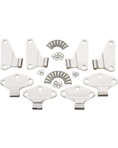 Kentrol 07-18 Jeep Wrangler JK Body Door Hinge Set 8 Pieces 4 Door - Polished Silver - 30581