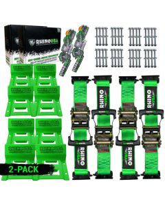 Rhino USA Utv Wheel Chock Tie-Down Kit (4-Wheel Kit) (Green) - RNO-CHOCKSET-2PK