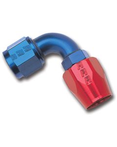 Russell Performance -4 AN Red/Blue 90 Degree Full Flow Hose End - 610150