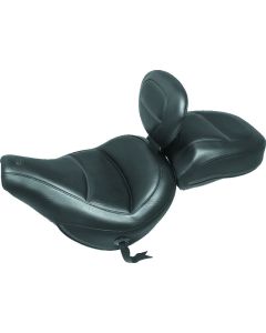 Mustang 18-21 Harley Heritage Classic Standard Deluxe Touring Solo Seat w/Driver Backrest - Black - 79330