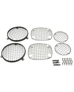 Kentrol 76-86 Jeep CJ Powdercoat Wire Mesh Guard Set 6 Pieces Black - 50465