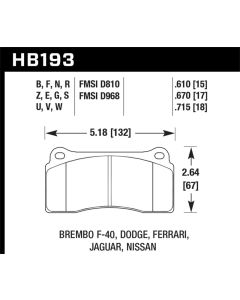 Hawk Rotora FC4 DTC-70 Race Brake Pads - HB193U.610