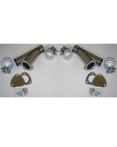 Granatelli 2.5in Stainless Steel Manual Dual Exhaust Cutout Kit w/Slip Fit Band Clamp - 305525D