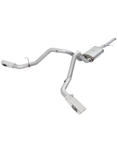 aFe Mach Force-XP Exhaust 3in Cat-Back SS 14-15 GM 1500 Trucks 4.3L/5.3L Dual Split w/ Polished Tip - 49-44057-P