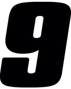 Hardline Dirt Digits 3pk 7 in. - High Gloss Number 9 - Black - DD73B-9