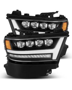 AlphaRex 19-20 Ram 1500HD NOVA LED Proj Headlight Plank Style Matte Blk w/Activ Light/Seq Signal/DRL - 880518