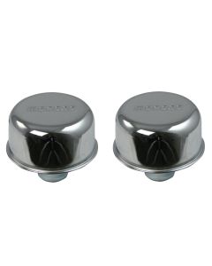 Moroso Valve Cover Breather - 1.22in Diameter - One Piece Push-In Type - Chrome Plated - 2 Pack - 68740