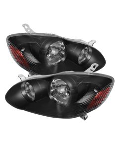 xTune Toyota Corolla 03-06 Crystal Headlights Black HD-JH-TC03-AM-BK - 5073754